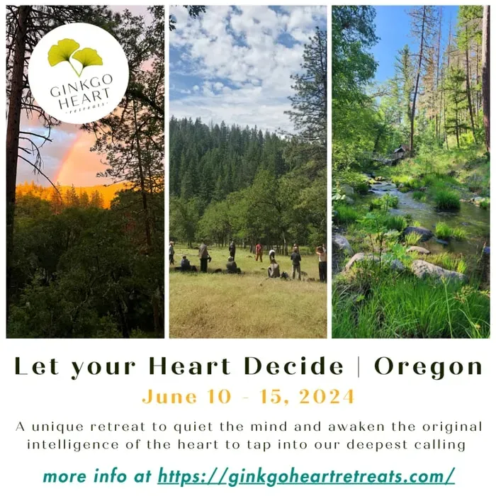 Ginkgo Heart Retreats — Ginkgo Heart Retreats selects spectacular natural locations for its programs, with past retreats held in places like Oregon and Costa Rica. The emphasis is on utilizing the beauty and tranquility of these environments to support holistic healing and personal transformation.