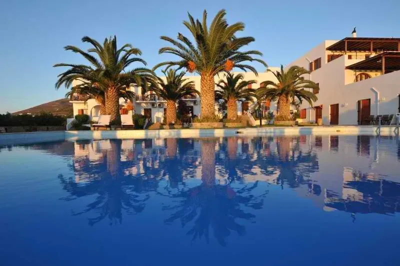 Harmony & Creativity — Located in Parikia, the bustling capital of Paros, the Eri Hotel provides a lively setting. The hotel itself offers a tranquil garden and swimming pool, a pleasant contrast to the vibrant port just outside. The sandy Livadia beach is a short walk away, and the surrounding area is dotted with cafes, bars, and restaurants, offering plenty of opportunities to experience local island life.