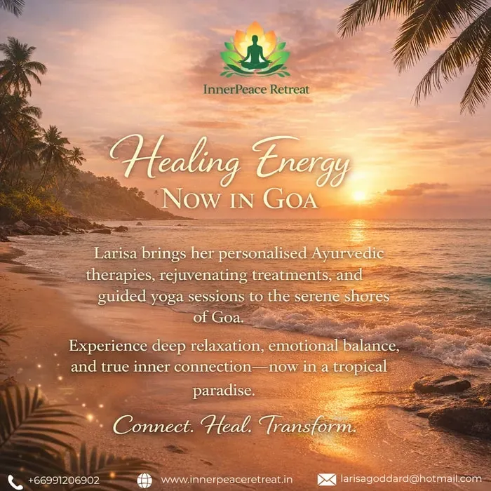 Larisa Goddard — The retreat is situated just off Morjim beach in North Goa, offering a tranquil oasis-like atmosphere. Guests can enjoy the serene coastal environment, with the sounds and sights of the beach providing a calming backdrop for their retreat experience.