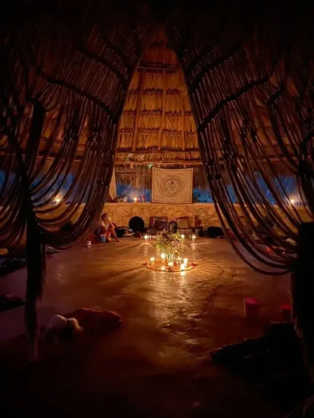Madre Verde Aya Ceremonies & Retreats — Madre Verde is set within a vibrant jungle environment in Quintana Roo, Mexico, offering a serene and natural atmosphere. The venue features a dedicated Maloka for ceremonies and spaces for daylight practices, all surrounded by lush vegetation. A beautiful cenote is within walking distance, providing a refreshing natural escape.