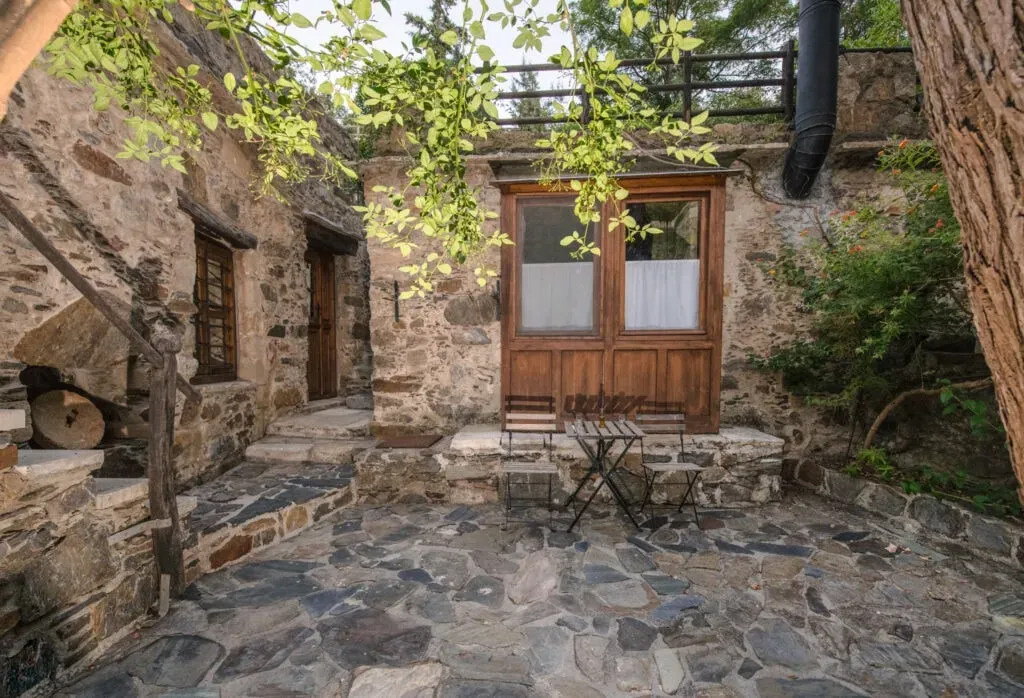 Milia Mountain Retreat — Milia Mountain Retreat is situated in the remote west Cretan mountains at an altitude of 510m, offering a serene and beautiful environment. The property spans a huge mountainous area, providing guests with ample space to enjoy the tranquility and natural beauty of the landscape.