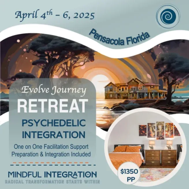 Mindful Integration — The Mandala Retreat House is an extraordinary oasis near Pensacola, Florida. This 8,000 square foot estate sits on a five-acre gated property, enveloped by a lush expanse of trees and scenic nature trails. It provides a tranquil and private environment, ideal for deep personal work and quiet contemplation.