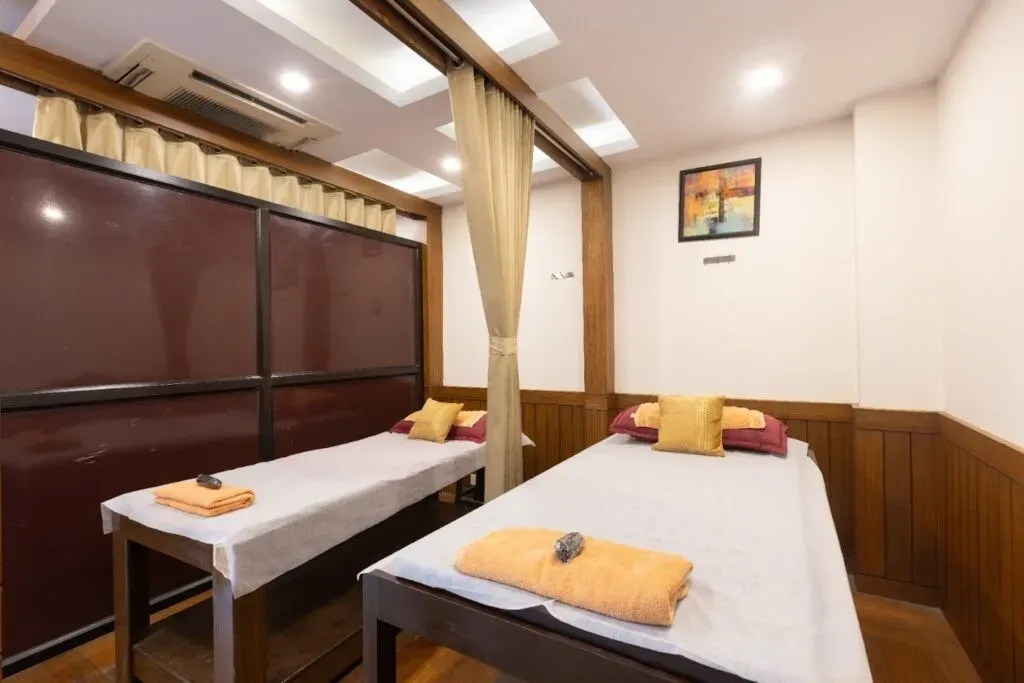 Mrityunjay Yogpeeth Foundation — The center is set in the scenic landscape of Rishikesh, offering breathtaking mountain views and lush green surroundings. Its location provides easy access to the sacred Ganges River, allowing for purification rituals and a deeper connection to the spiritual essence of the region. Rooftop spaces are available for yoga sessions, providing an elevated perspective of the natural beauty.