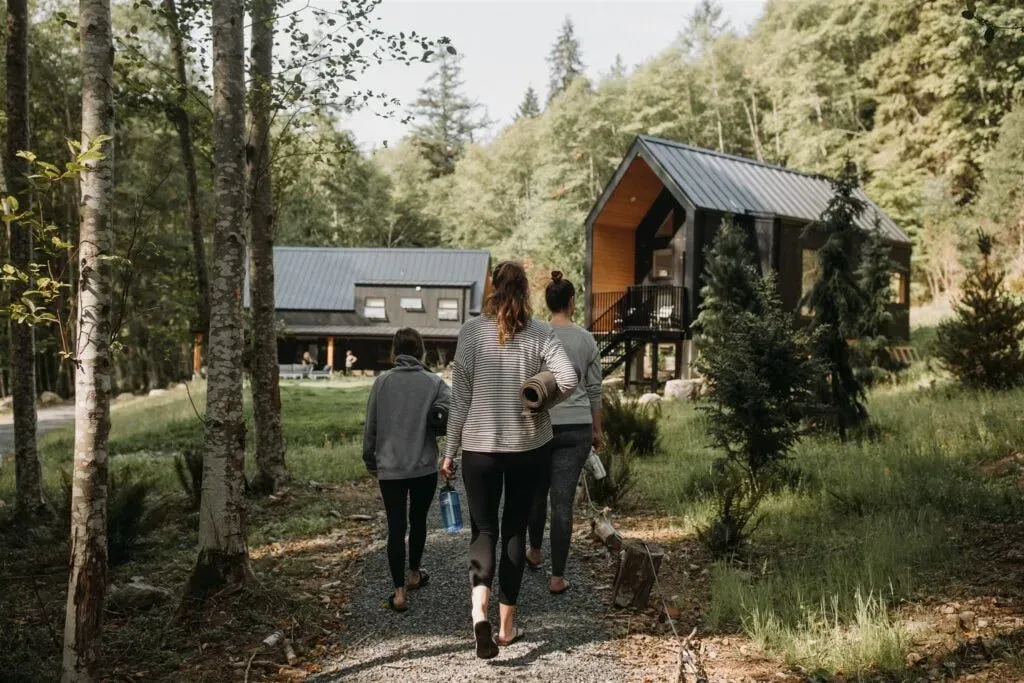 Nectar Yoga — Situated on 20 forested acres, Nectar Yoga offers a tranquil mid-island setting on Bowen Island, BC. The atmosphere is one of peaceful immersion in nature, with the sounds and sights of the forest creating a calming backdrop for reflection and practice.
