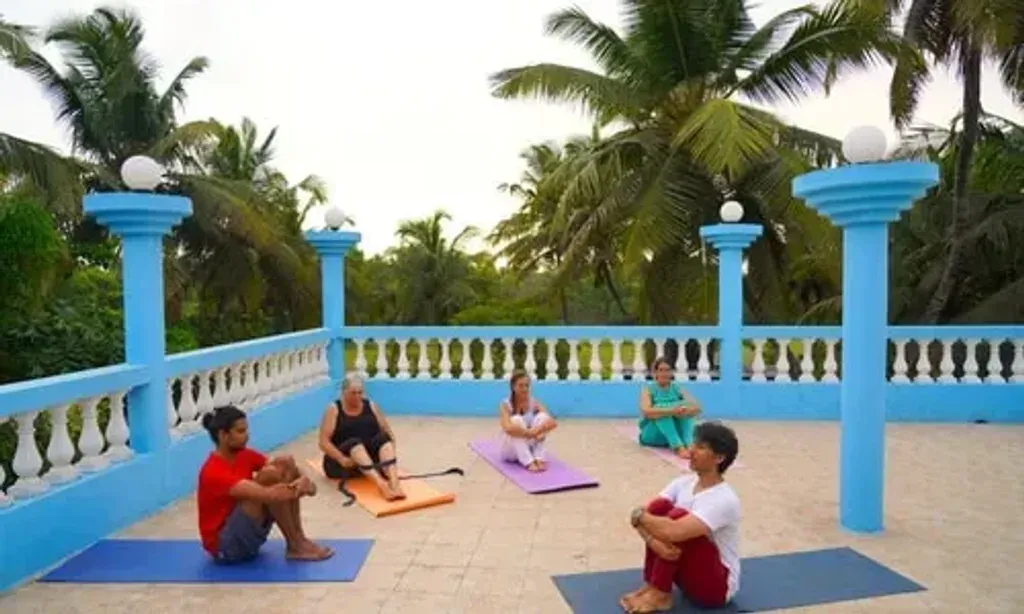 Niramaya Yoga — Niramaya Yoga is set in the tranquil landscape of Goa, offering a peaceful environment for retreat. The center is conveniently located just a 10-minute walk from the most serene part of Benaulim beach, providing easy access to the calming coastal atmosphere.