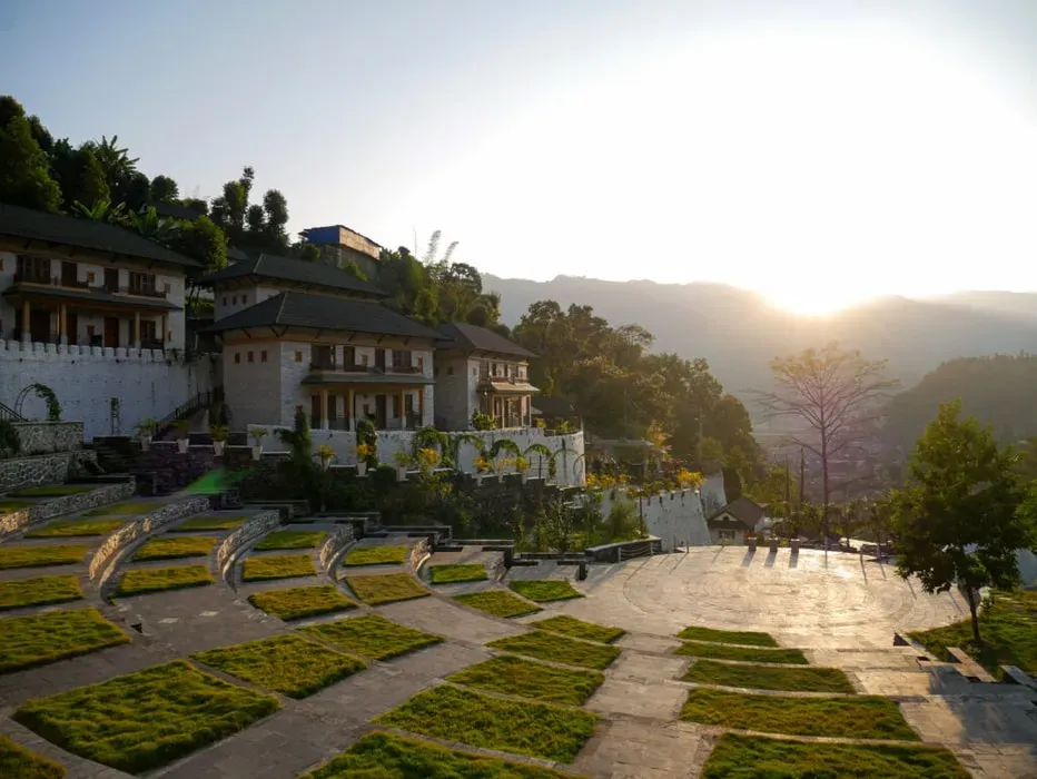 PURNA YOGA RETREAT — The retreat is set in Bhakunde Village, near Pokhara's North Lake Side, surrounded by nature. It offers a serene escape from the bustling city, providing a peaceful backdrop for contemplation and practice.