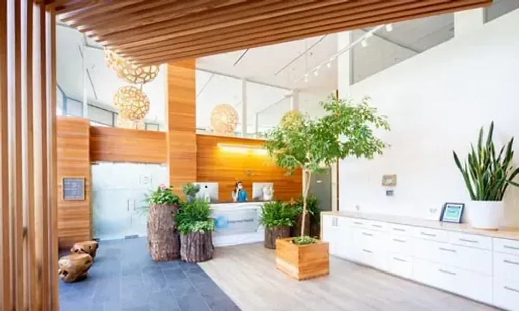 Qi Integrated Health — Located in the vibrant Kitsilano neighborhood of Vancouver, Qi Integrated Health offers an urban oasis designed to feel more like a sanctuary than a medical space. The interior is thoughtfully curated with living plants, natural wood elements, and soft, grounding light, creating an atmosphere that immediately invites relaxation and calm. The dedicated 'Grove' room for specialized therapies further enhances this connection to nature, bringing the essence of a forest indoors.