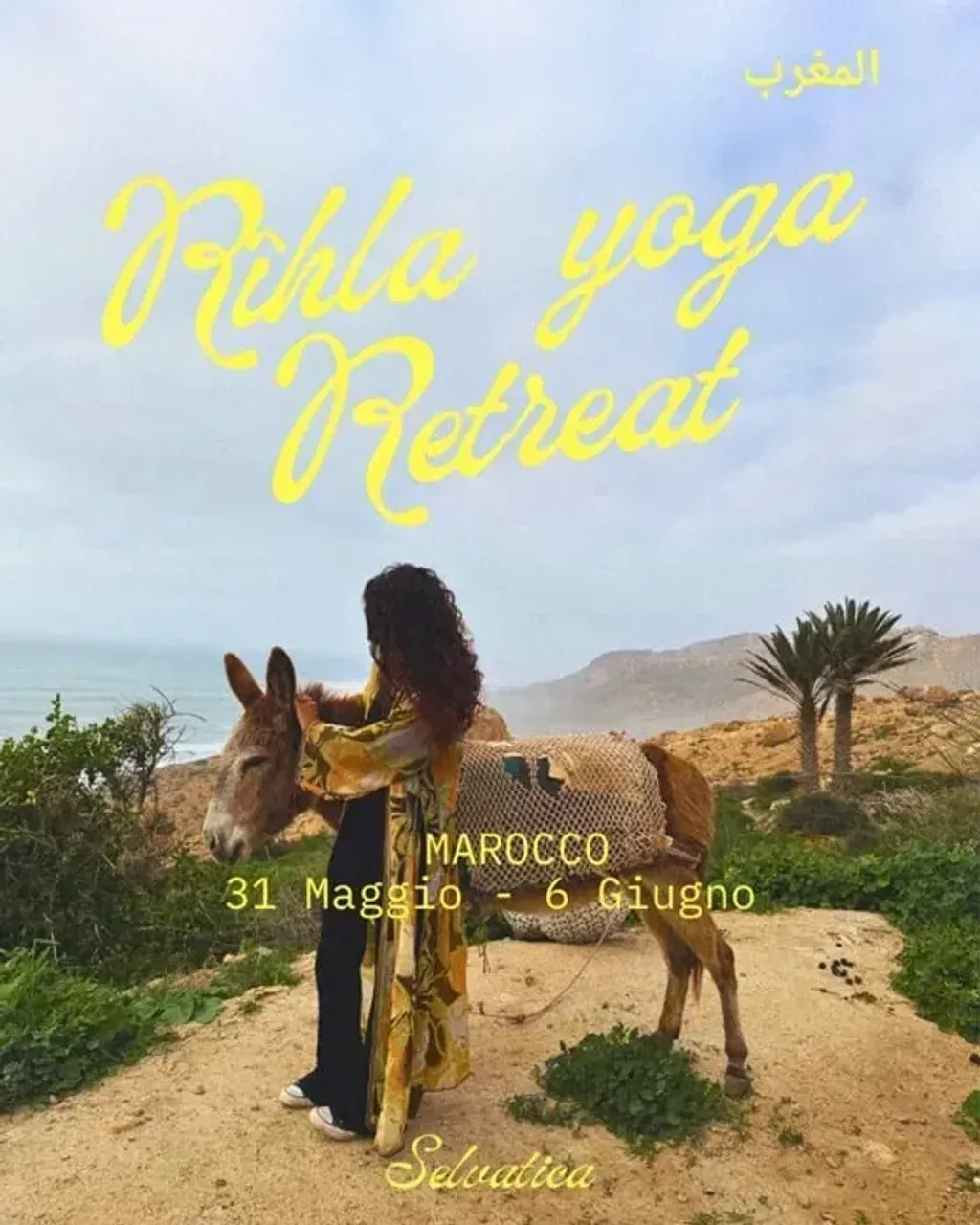 RÎHLA YOGA RETREAT — set on a hill overlooking Imsouane, the retreat offers a blend of coastal charm and traditional Moroccan village life. The kasbah venue is located at the edge of the village, providing easy access to both the local community and the nearby beach. The atmosphere is warm and inviting, fostering connection and relaxation amidst the natural beauty of southern Morocco.