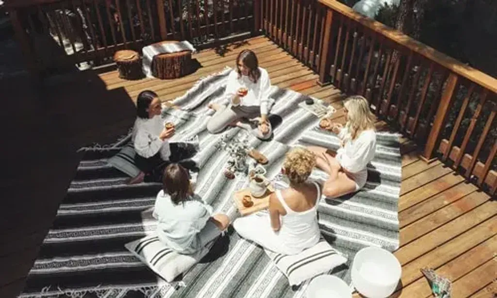 Rituals of Expansion — set in the serene mountains of Idyllwild, the retreat offers a tranquil escape. The venue, a cozy mountain house, provides a warm atmosphere amidst the wilderness, with opportunities to enjoy the crisp mountain air, starlit nights, and the natural beauty of the surrounding landscape.