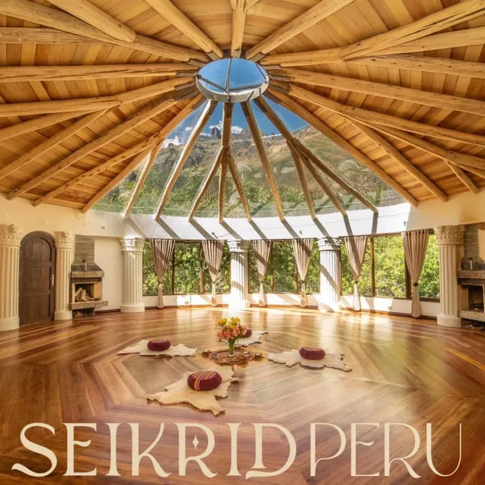SEIKRID — Set in the mystical Urubamba region of Peru's Sacred Valley, the retreat is surrounded by the breathtaking Andean mountains and ancient Incan sites. The atmosphere is one of profound historical energy and natural beauty, offering a powerful backdrop for introspection and spiritual connection.