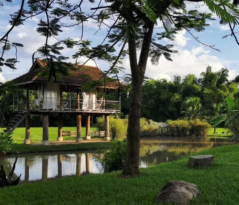 Soul Beautiful Retreats — set amidst vibrant green rice fields, Soul Beautiful Retreats offers a truly picturesque and peaceful environment. The private Thai farm provides a sense of seclusion and tranquility, with breathtaking mountain views serving as a constant reminder of nature's grandeur. The artistic elegance of the venue blends seamlessly with the natural serenity, creating an idyllic escape from the everyday.