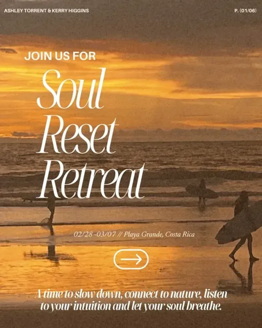 Soul Reset — Located in Playa Grande, Costa Rica, Soul Reset provides a natural and serene backdrop for introspection. The environment encourages connection with nature, offering a peaceful escape where participants can slow down and focus on their inner journey.