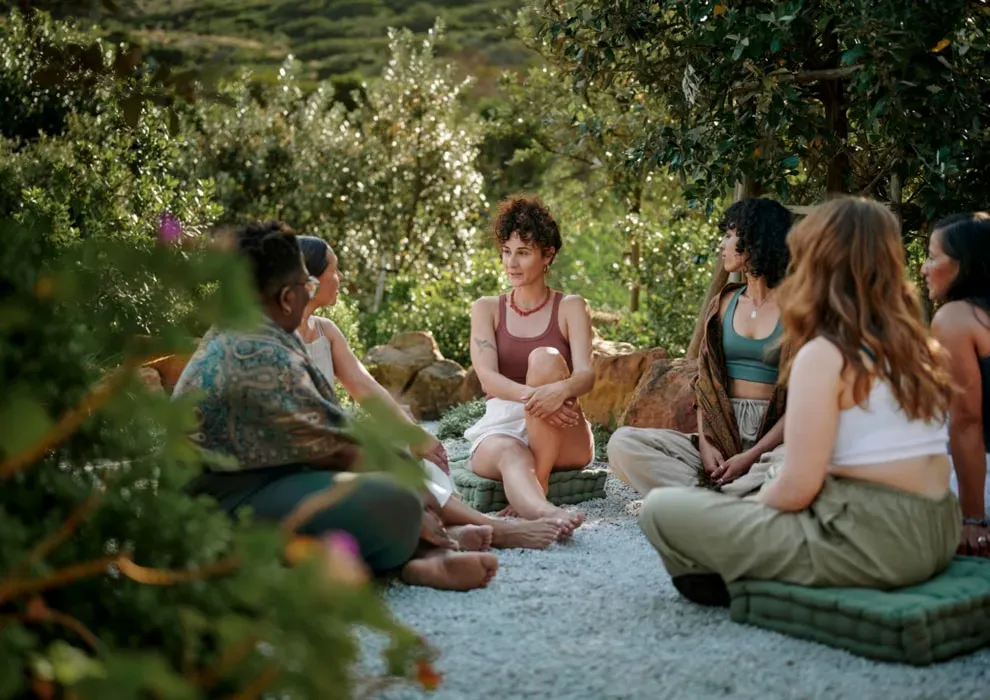 Soululu Journey — set in the vibrant landscape of Case Don Ignazio, a family-run eco-farm in Noto, Sicily, the center is surrounded by permaculture gardens and olive groves. The atmosphere is one of deep connection to nature, with the sounds of birds and even a resident peacock named Alessandro. It's a place where mindful living and sustainable practices are woven into the very fabric of the environment.