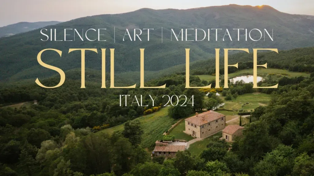 Still Life — set within the historic Castello Di Fosini in Tuscany, Meadowsweet Estate provides a breathtaking backdrop for introspection and renewal. The serene Italian countryside offers a peaceful atmosphere, ideal for quiet contemplation and creative exploration.