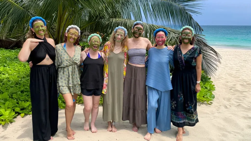 Sugar Skin by Kiki — set on the tropical island of Koh Samui, Thailand, the retreat villa offers a private and serene environment. While the exact address is kept confidential until booking, guests can anticipate a tranquil escape surrounded by the island's natural beauty, providing a perfect backdrop for relaxation and introspection.