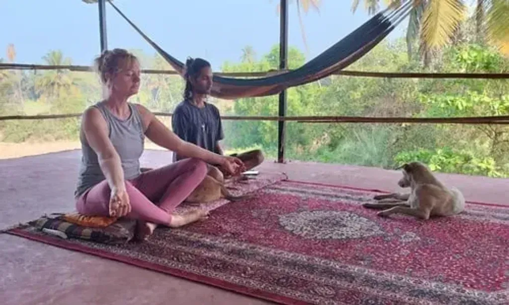 Tapasya Retreat & Healing Space — Perched on a 120-square-meter rooftop, Tapasya Retreat & Healing Space offers an open, sacred area that feels like practicing amidst the jungle, with sweeping views of the surrounding fields. This elevated vantage point provides a tranquil escape, well suited to yoga, meditation, and watching the beautiful Goan sunsets.