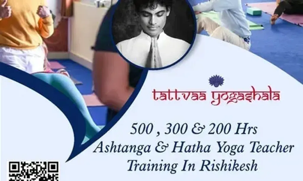 Tattvaa Yogashala — Located in Rishikesh, a city renowned as the 'Yoga Capital of the World,' Tattvaa Yogashala benefits from a naturally serene and spiritually charged atmosphere. The specific address in Swarg Ashram, Ram Jhula, places it amidst the tranquil banks of the Ganges River and the foothills of the Himalayas, providing an ideal backdrop for contemplative practices and self-discovery.