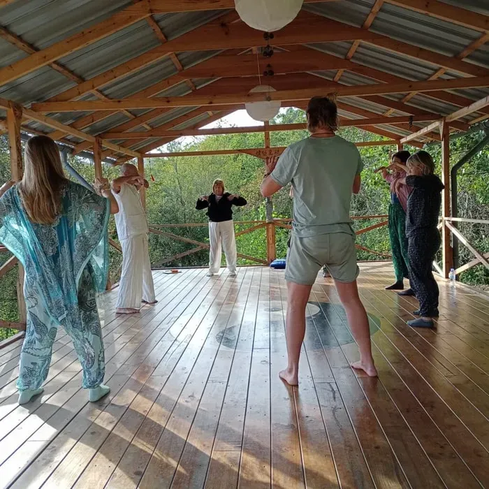 The Meditation Lodge Retreat — The retreat is located in an urbanization near the village of Busot, Alicante, offering a blend of accessibility and tranquility. The villa itself is set within a spacious cactus garden, dotted with olive and fruit trees, creating a serene and natural atmosphere for reflection and practice. A dedicated meditation lodge in the garden provides a peaceful space for quiet contemplation.