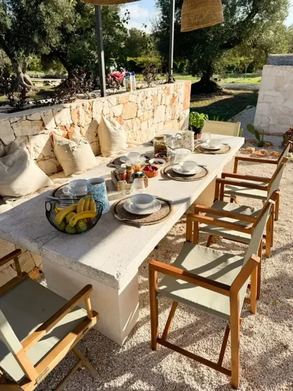 The OFH Retreat — The retreat is set within a beautifully restored private trullo in the Valle d’Itria, surrounded by serene olive groves and lush gardens. This idyllic setting provides a tranquil escape, with ample indoor and outdoor spaces designed for dining, relaxation, and unwinding. Located just outside Ostuni, it offers a perfect blend of peaceful seclusion and easy access to Puglia's vibrant culture and stunning coastline.