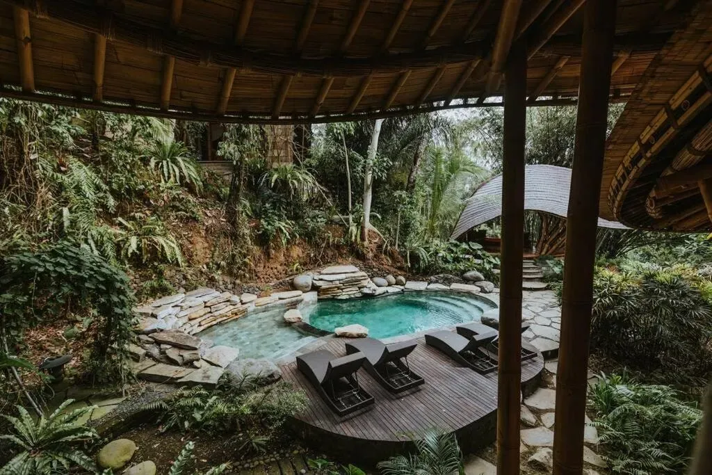 The Quest for Femininity — set in the tropical heart of Bali, the retreat is set within a stunning bamboo villa. Lush gardens and a private pool create an atmosphere of serene escape, allowing guests to fully immerse themselves in the island's natural beauty and find tranquility away from daily distractions.
