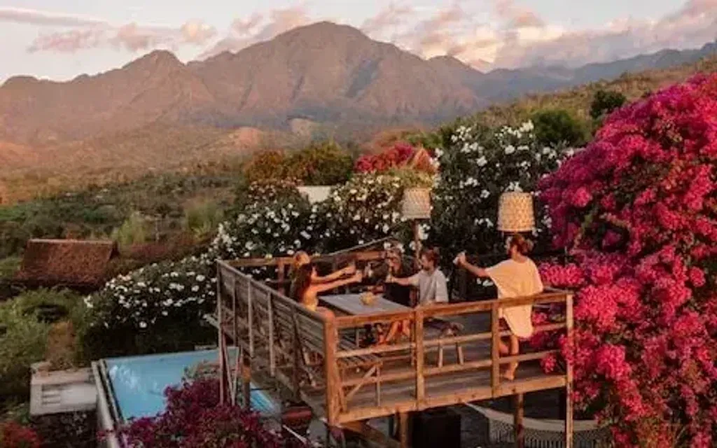 The Resonant Life — The retreat is located in Sumberkima, Northwest Bali, offering breathtaking panoramic views of mountains, oceans, and volcanoes. This unspoiled part of Bali provides a serene backdrop, with jungles, the ocean, and volcanoes all easily accessible, creating an ideal environment for both adventure and peaceful contemplation.