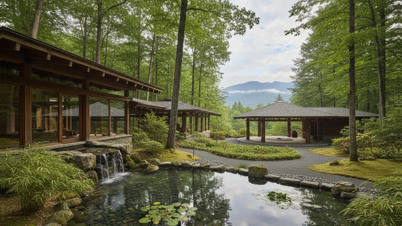Tiferet Movement — The retreat is set within an immersive natural environment, providing a serene backdrop for reflection and rejuvenation. While the exact location remains undisclosed, its proximity to Monsey, NY, suggests a tranquil, possibly rural, landscape conducive to deep personal work.