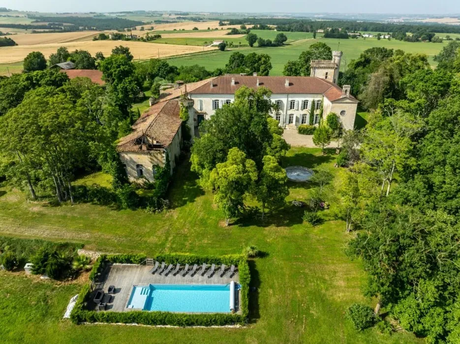 Timeless Castle Residency — The Residency is set within a historic château in Lamothe-Goas, France, enveloped by 12 hectares of private forests and gardens. Beyond its borders, vast sunflower fields stretch into the horizon, creating a picturesque and serene backdrop. Private walking trails wind through the estate, offering ample opportunities for quiet contemplation amidst nature's beauty.