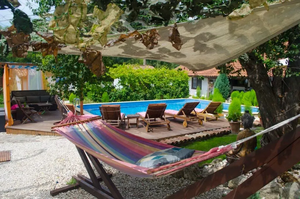 Tranquil Times Hoilstic Retreats — set in a rural village near the Black Sea city of Varna, Tranquil Times Holistic Retreats is surrounded by natural beauty. The property boasts beautiful gardens with sun loungers, hammocks, and shady seating areas, well suited to quiet contemplation or relaxation. Organic vegetable gardens provide fresh produce for meals, enhancing the connection to nature.