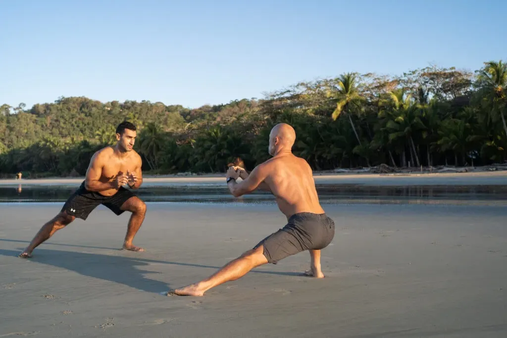 Tropical Fitness Training — set in the heart of the jungle, this retreat offers a serene escape just five minutes from a breathtaking Costa Rican beach. The atmosphere blends natural tranquility with invigorating activity, providing a perfect environment for both relaxation and adventure.