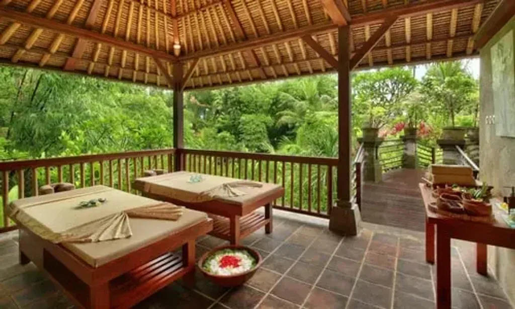 Ubud Nyuh Bali Resort & Spa — set in the lush landscapes of Ubud, Bali, the resort is surrounded by the natural beauty and tranquil energy of the region. Guests can expect to be immersed in a peaceful environment, with the sounds of local birds and gentle breezes enhancing the sense of calm and connection to nature.