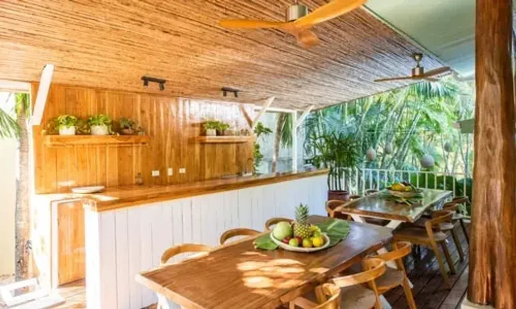 Xciting Retreats — The retreat is situated right by the beach in Tamarindo, a vibrant coastal town. The villa itself is designed with harmony in mind, inspired by the four elements, creating a serene and balanced atmosphere. Guests can easily access local restaurants and shops on foot, blending the tranquility of the retreat with the lively local culture.