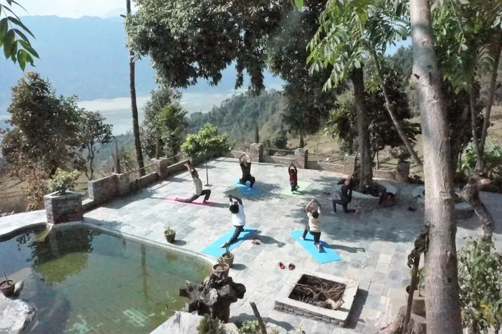 Yatri yoga trek Nepal — set in the vibrant city of Pokhara, the center offers a serene escape with easy access to both natural beauty and local attractions. Guests can enjoy the peaceful environment while being just a short distance from the bustling Lakeside area, providing a balanced experience of tranquility and exploration.