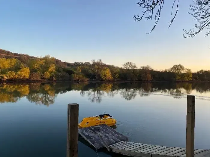Yoga Retreat Meditation in Normandie by the river — The retreat is situated along the picturesque River Seine in Normandie, offering immediate access to the water with its own floating pontoon. The property is conveniently located for exploring the rich history and natural beauty of the region, including the nearby city of Rouen and Claude Monet's home in Giverny, providing a serene yet engaging backdrop for your stay.