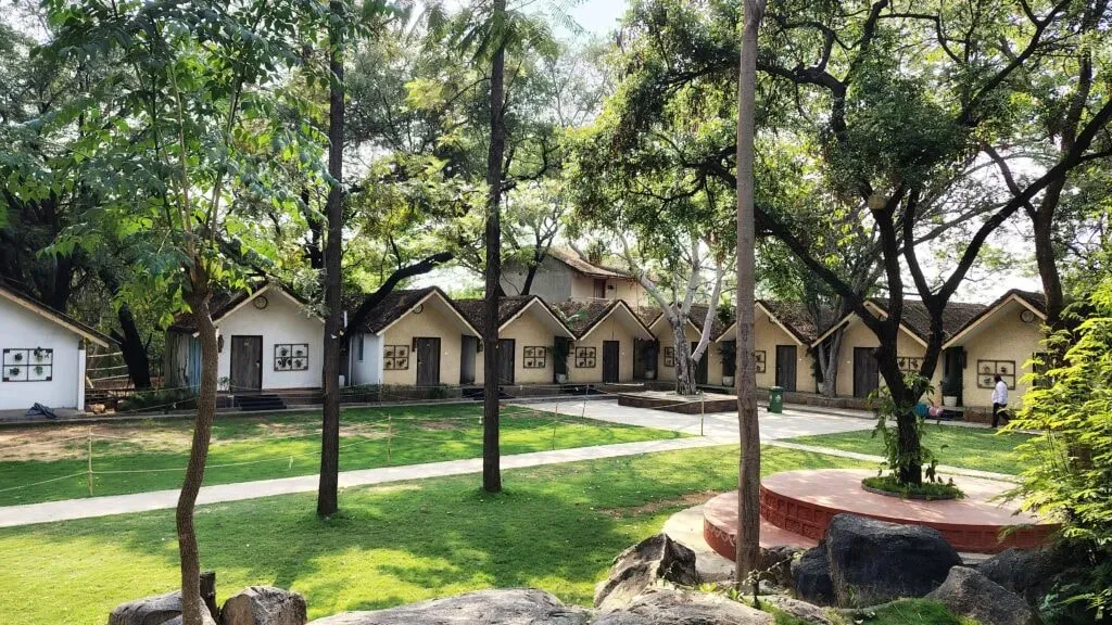 Yogi Kiran — The retreat is situated within the Mrugavani Resorts Deer Park in Hyderabad, Telangana. This unique location offers a serene environment, merging with a jungle landscape, providing a peaceful and natural backdrop ideal for meditation and self-reflection. The presence of a deer park adds to the tranquil and wild atmosphere.