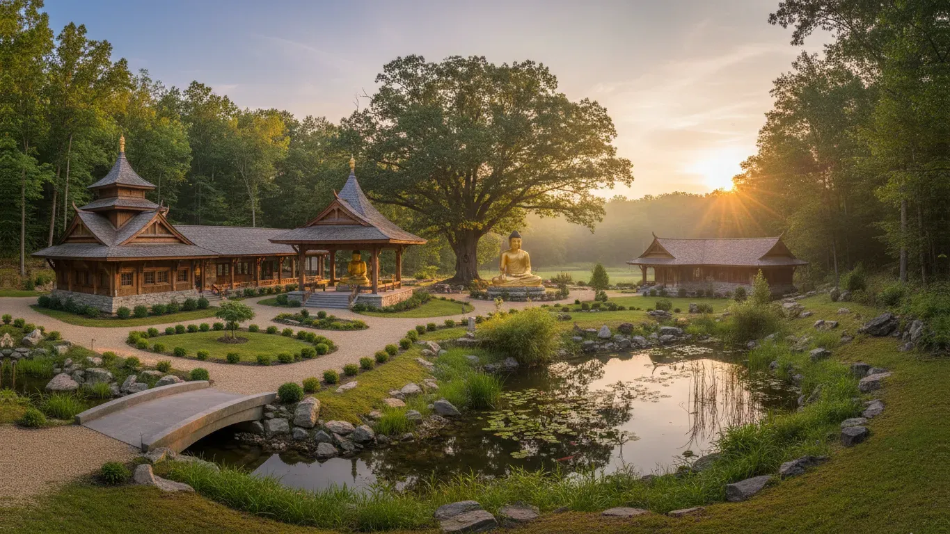 Wat Buddhasamkidam — The center is located on Watkins Road in Columbus, suggesting a setting that balances accessibility within the city with a sense of retreat. While specific details about the surrounding landscape are not provided, the address implies a location that is relatively easy to reach for local residents.
